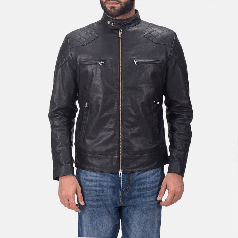 Mens David Beckham Motorcycle Leather Jacket - Sheepskin Jacket