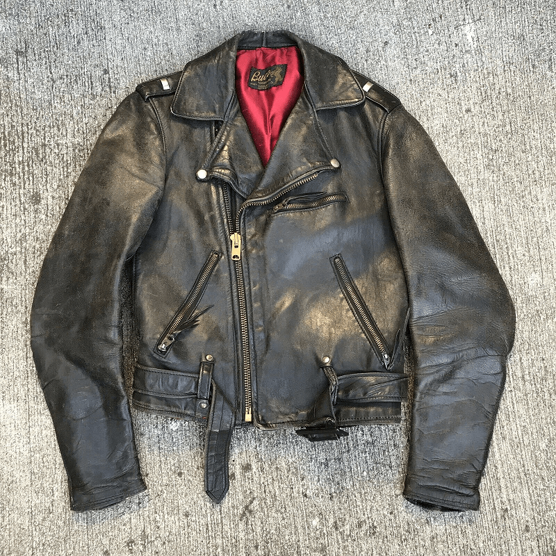 Mens Buco Vintage Horsehide Motorcycle Leather Jacket - Sheepskin Jacket