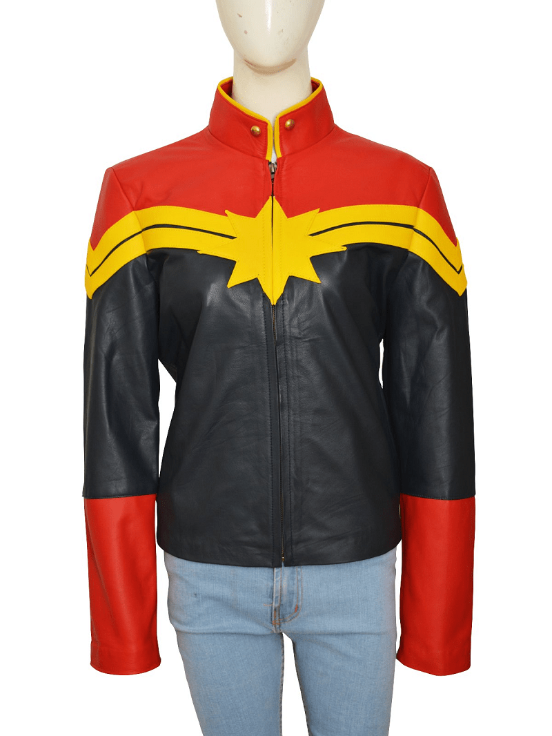 Captain Marvel Carol Danvers Womens Leather Jacket - Sheepskin Jacket