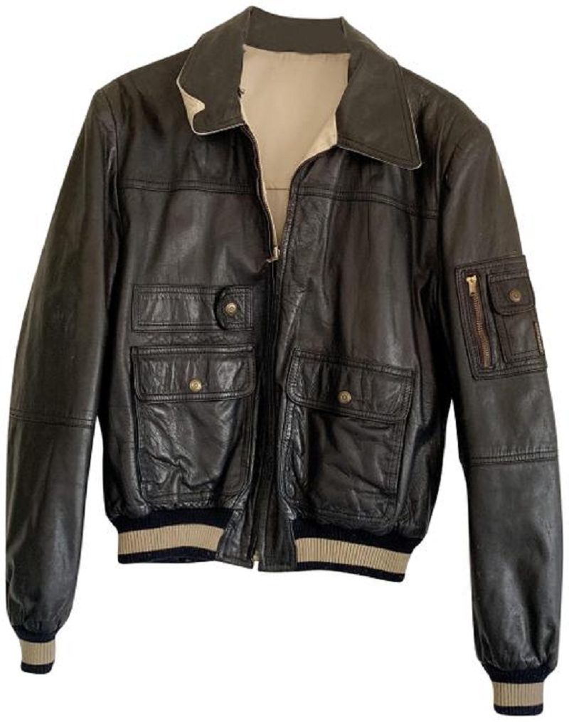 Mens Casablanca Bomber Style Leather Jacket - Sheepskin Jacket