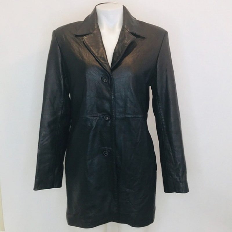 Women’s Alfani Black Leather Jacket - Sheepskin Jacket