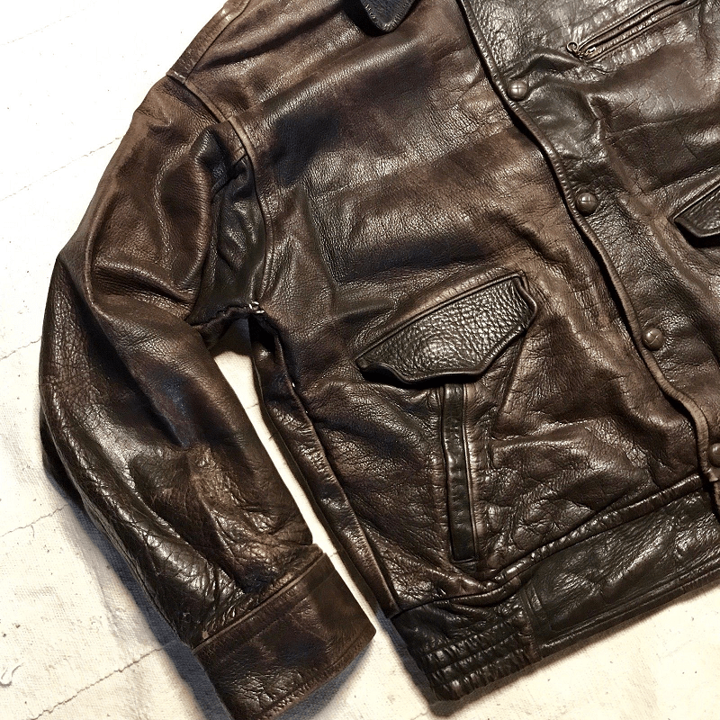 Mens Japanese Style Leather Bomber Jacket - Sheepskin Jacket