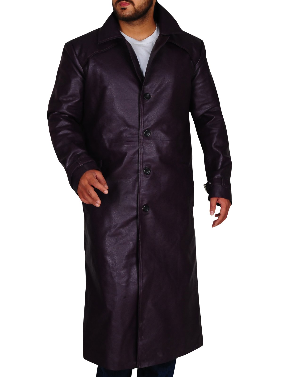 Resident Evil 5 Albert Wesker Long Costume Purple Coat - Sheepskin Jacket