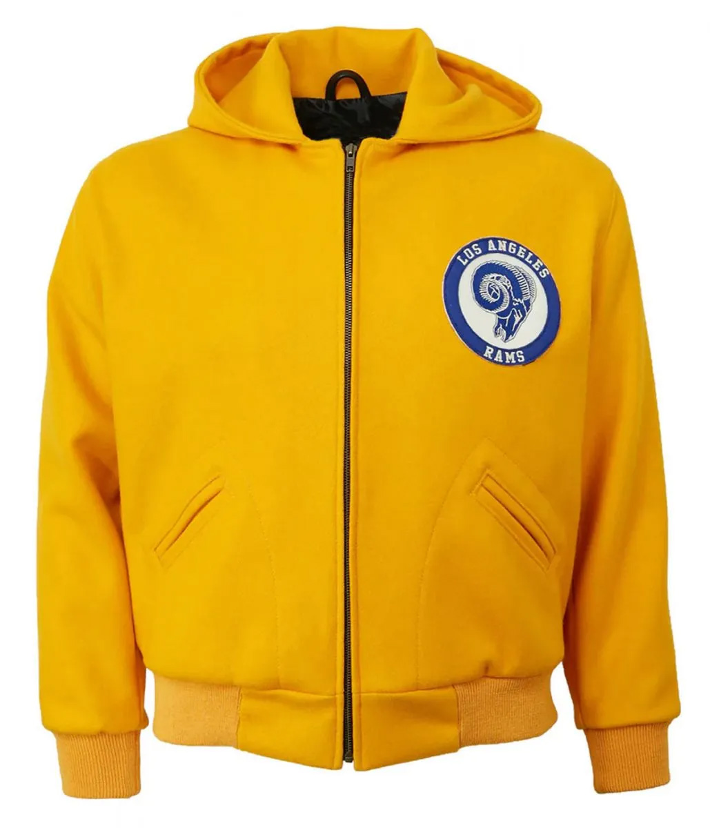 1950 Los Angeles Rams Wool Hooded Jacket - Sheepskin Jacket